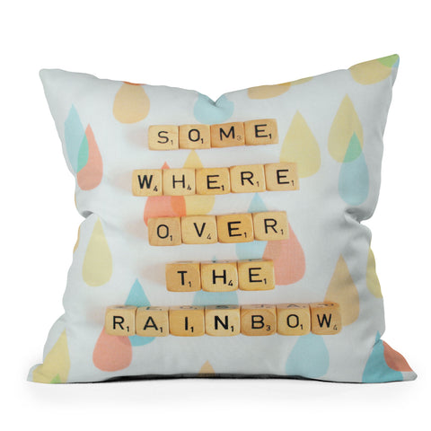 Happee Monkee Somewhere Over The Rainbow Throw Pillow