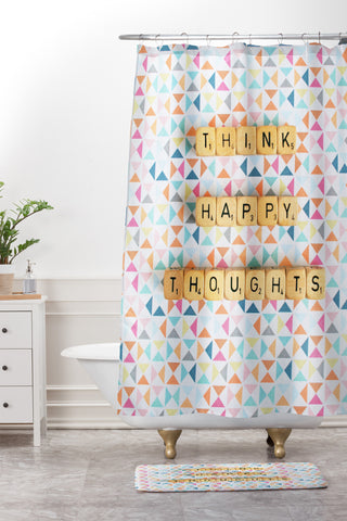 Happee Monkee Think Happy Thoughts Shower Curtain And Mat