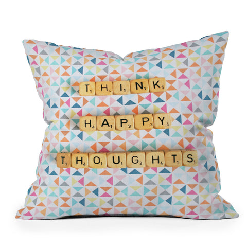 Happee Monkee Think Happy Thoughts Throw Pillow