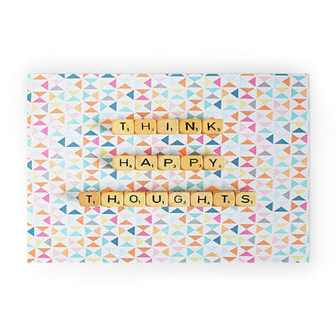 Happee Monkee Think Happy Thoughts Welcome Mat