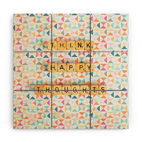 Happee Monkee Think Happy Thoughts Wood Wall Mural