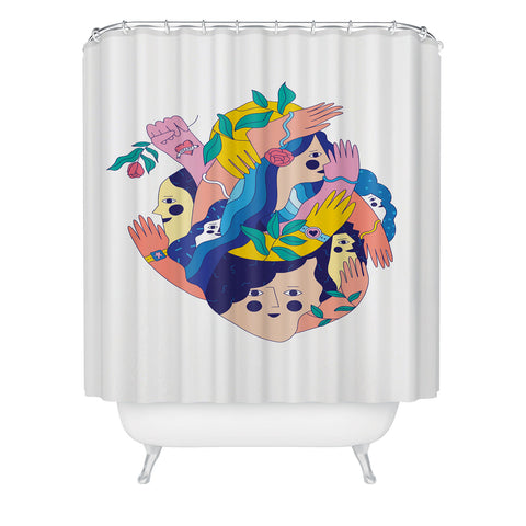 Happyminders Heart Strong Shower Curtain