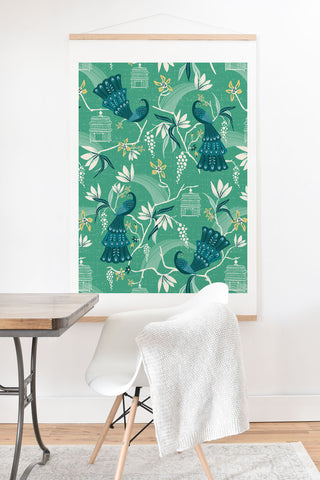 Heather Dutton Aviary Green Art Print And Hanger