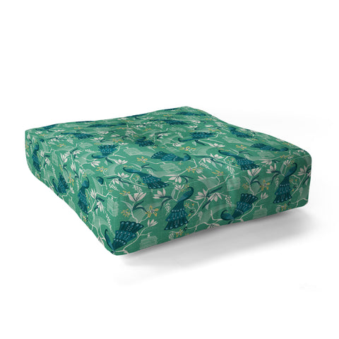 Heather Dutton Aviary Green Floor Pillow Square