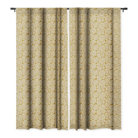 Heather Dutton Bed Of Urchins Gold Ivory Blackout Window Curtain