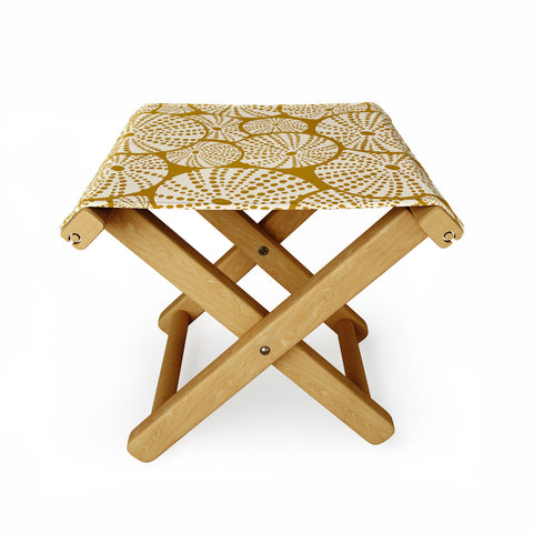 Heather Dutton Bed Of Urchins Gold Ivory Folding Stool