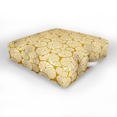 Heather Dutton Bed Of Urchins Gold Ivory Outdoor Floor Cushion