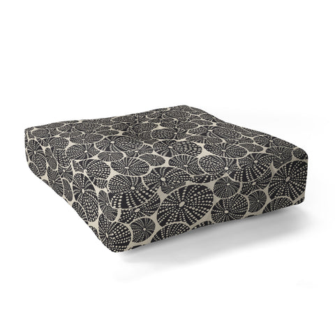 Heather Dutton Bed Of Urchins Ivory Charcoal Floor Pillow Square