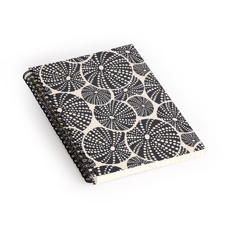Heather Dutton Bed Of Urchins Ivory Charcoal Spiral Notebook