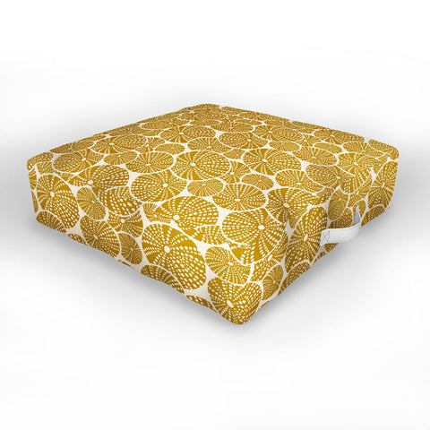 Heather Dutton Bed Of Urchins Ivory Gold Outdoor Floor Cushion