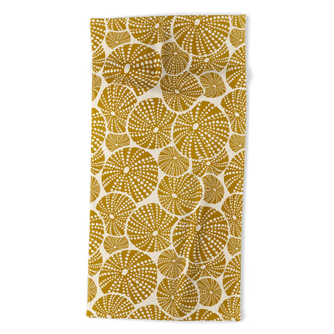 Heather Dutton Bed Of Urchins Ivory Gold Beach Towel