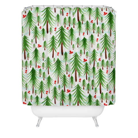 Heather Dutton Christmas Tree Farm Shower Curtain