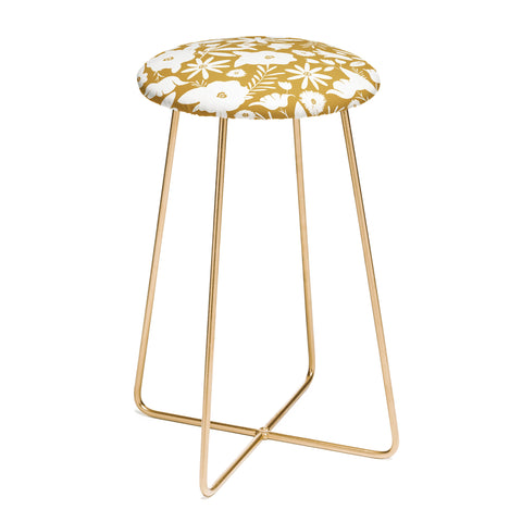 Heather Dutton Finley Floral Goldenrod Counter Stool