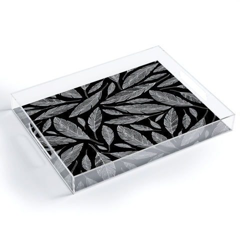 Heather Dutton Float Like A Feather Black Acrylic Tray