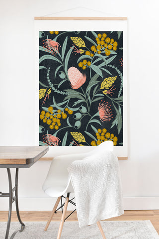 Heather Dutton Flora Australis Midnight Art Print And Hanger