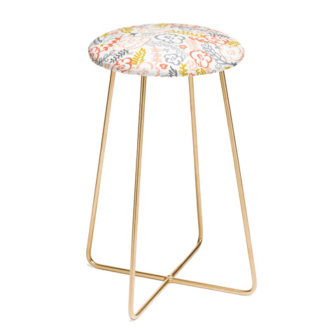 Heather Dutton Floral Brush Counter Stool