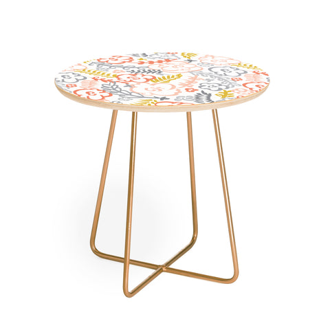 Heather Dutton Floral Brush Round Side Table