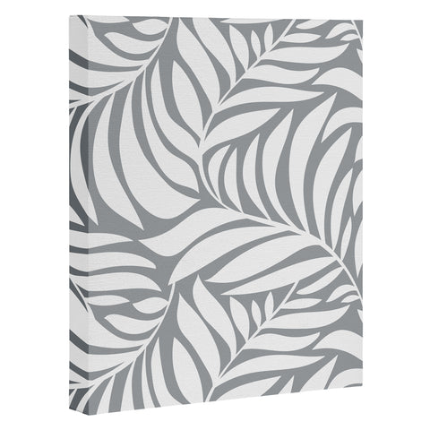 Heather Dutton Flowing Leaves Gray Art Canvas