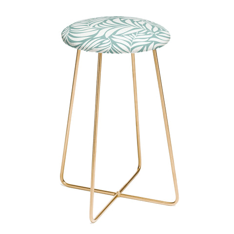 Heather Dutton Flowing Leaves Seafoam Counter Stool