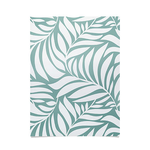 Heather Dutton Flowing Leaves Seafoam Poster