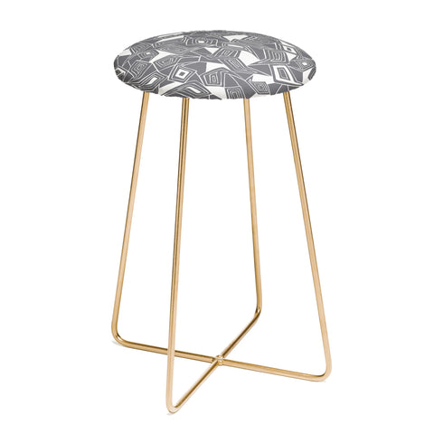 Heather Dutton Fragmented Grey Counter Stool