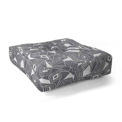 Heather Dutton Fragmented Grey Floor Pillow Square