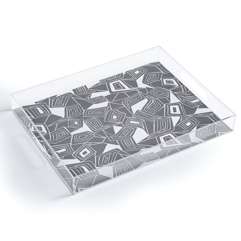 Heather Dutton Fragmented Grey Acrylic Tray