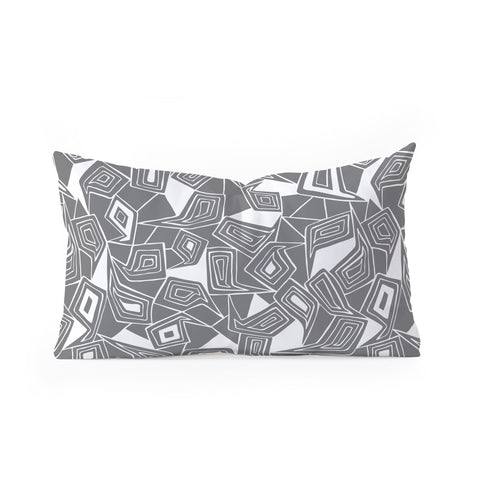 Heather Dutton Fragmented Grey Oblong Throw Pillow