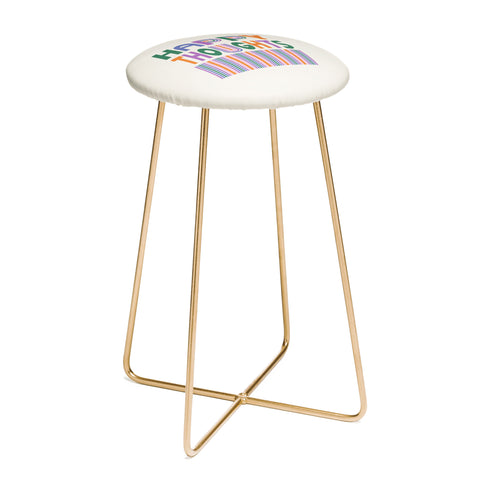 Heather Dutton Happy Thoughts Typography Counter Stool
