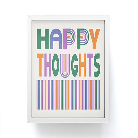 Heather Dutton Happy Thoughts Typography Framed Mini Art Print