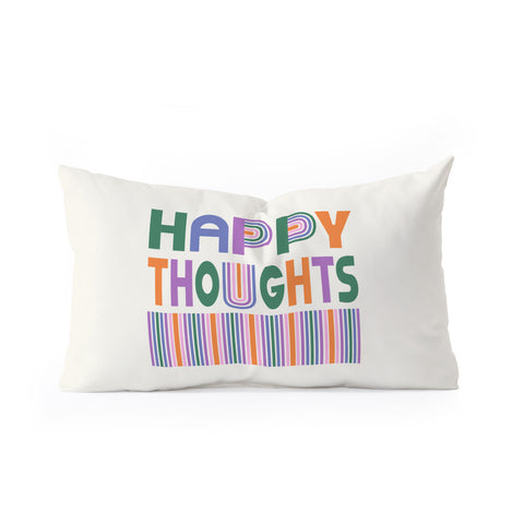 Heather Dutton Happy Thoughts Typography Oblong Throw Pillow
