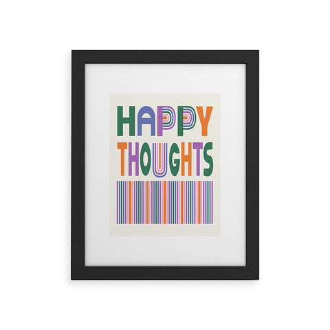 Heather Dutton Happy Thoughts Typography Framed Art Print