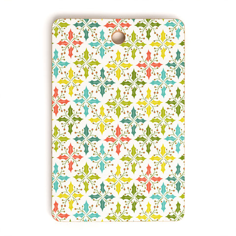 Heather Dutton Holly Go Lightly White Cutting Board Rectangle