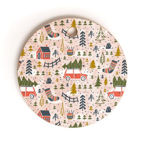 Heather Dutton Home For The Holidays Blush Cutting Board Round