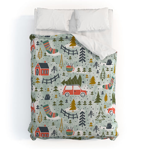 Heather Dutton Home For The Holidays Mint Duvet Cover