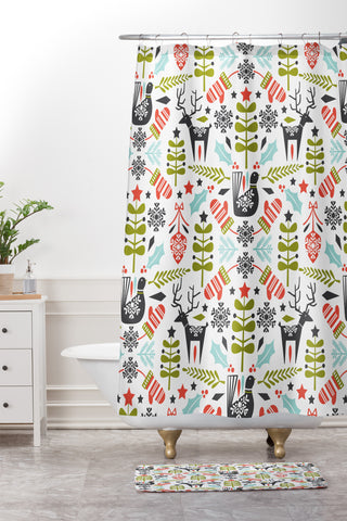 Heather Dutton Hygge Holiday Shower Curtain And Mat