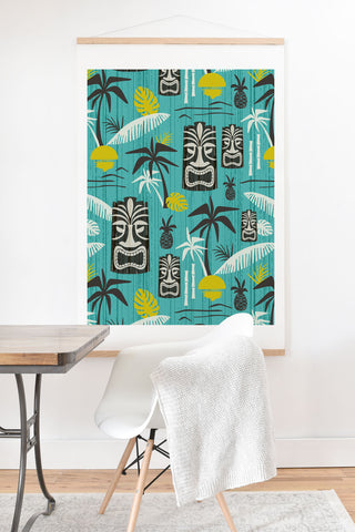 Heather Dutton Island Tiki Aqua Art Print And Hanger