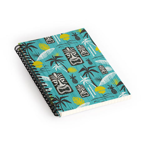 Heather Dutton Island Tiki Aqua Spiral Notebook