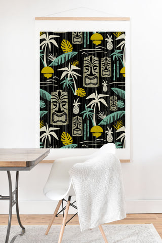 Heather Dutton Island Tiki Black Art Print And Hanger