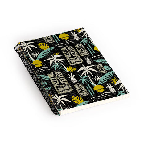Heather Dutton Island Tiki Black Spiral Notebook