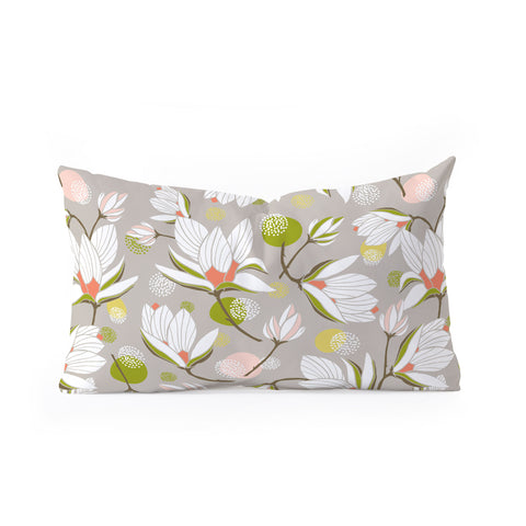 Heather Dutton Magnolia Blossom Stone Oblong Throw Pillow