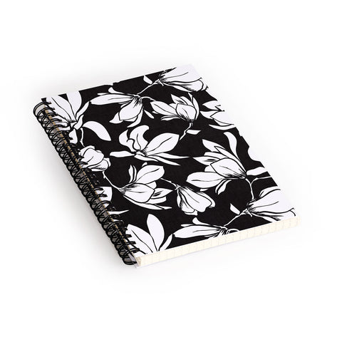 Heather Dutton Magnolia Garden Black Spiral Notebook