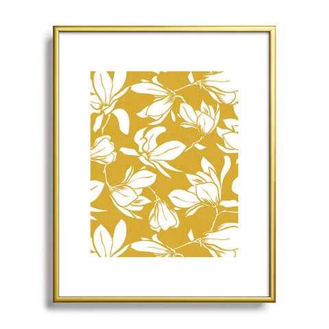 Heather Dutton Magnolia Garden Goldenrod Metal Framed Art Print