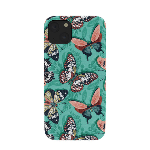 Heather Dutton Mariposa Boho Butterflies Aqua Phone Case