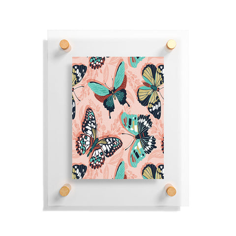 Heather Dutton Mariposa Boho Butterflies Pink Floating Acrylic Print