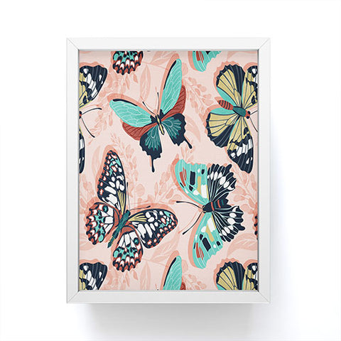 Heather Dutton Mariposa Boho Butterflies Pink Framed Mini Art Print