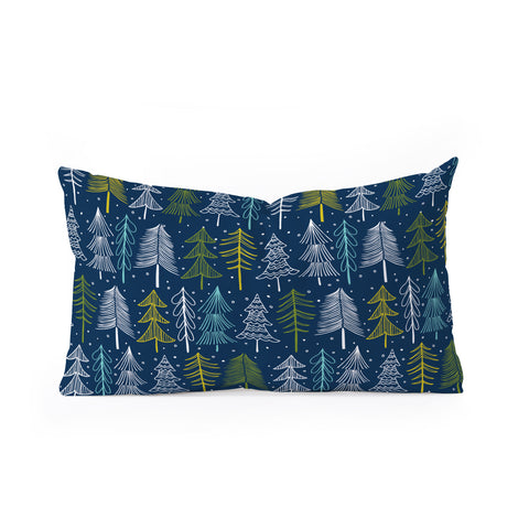 Heather Dutton Oh Christmas Tree Midnight Oblong Throw Pillow