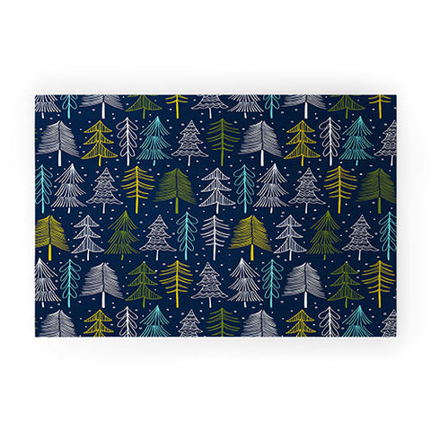 Heather Dutton Oh Christmas Tree Midnight Welcome Mat
