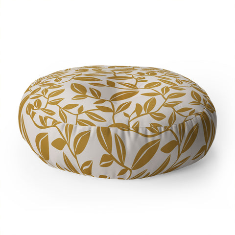 Heather Dutton Orchard Cream Goldenrod Floor Pillow Round