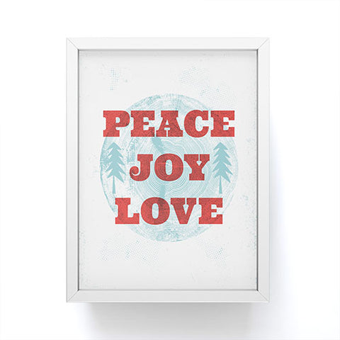Heather Dutton Peace Joy Love Woodcut Framed Mini Art Print